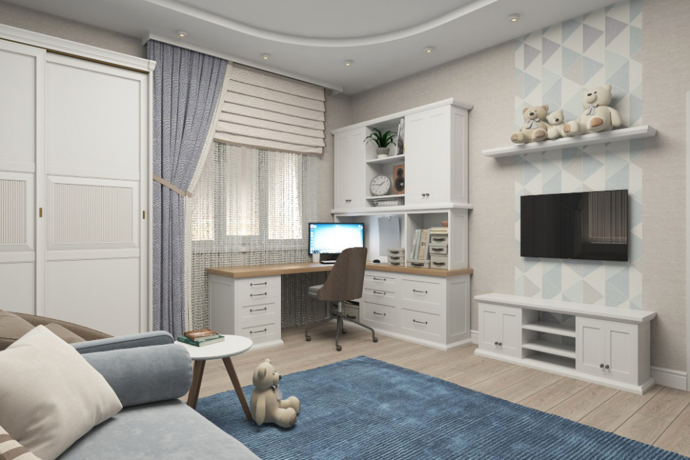 Детская комната для мальчика с применением фотообоев