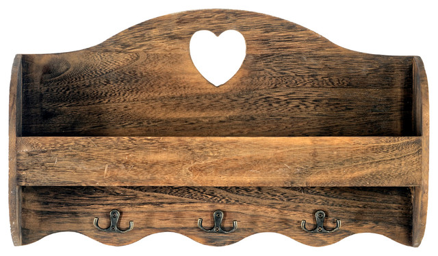 Heart Coat Rack With Shelf, Brown