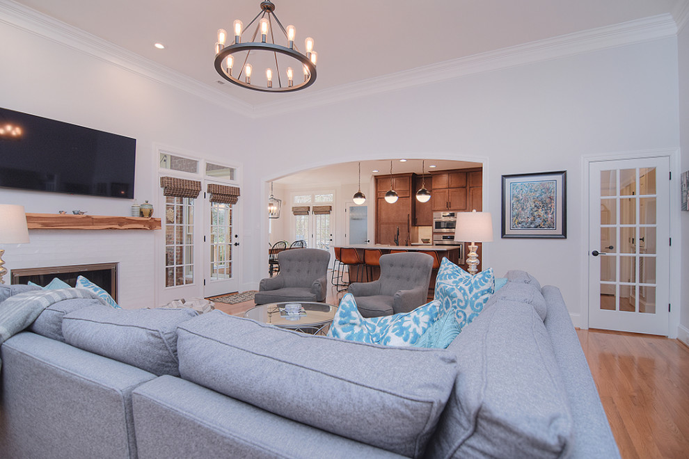 Home design - huge transitional home design idea in Charlotte
