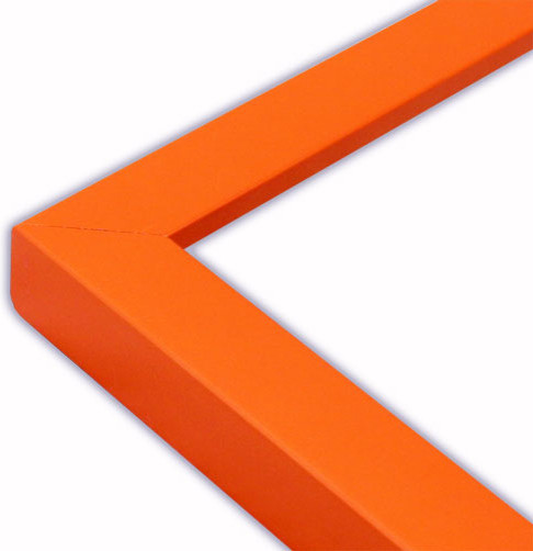 narrow flat orange picture frame solid wood traditional picture