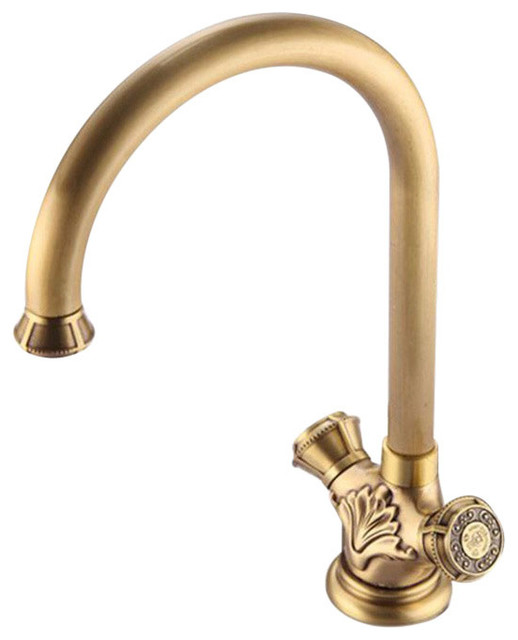 Naples Antique Brass Dual Handle Bathroom Faucet Victorian Bathroom
