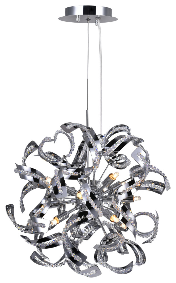 CWI LIGHTING 5067P19C 12 Light Chandelier with Chrome finish