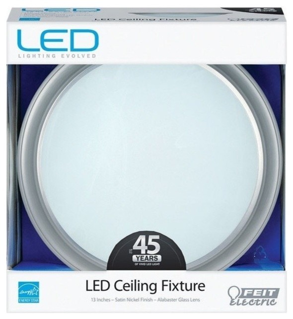 Feit Electric 73808 Flush Mount LED Ceiling Fixture, Satin Nickel, 120 V