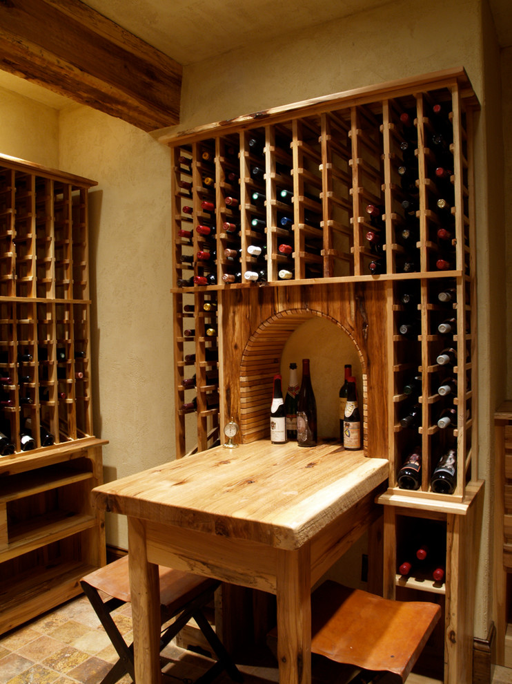 Inspiration for a country wine cellar in St Louis.