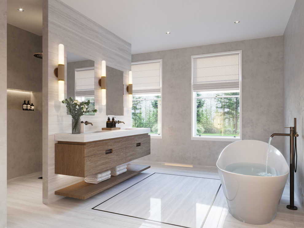 Modern Master Bathroom Contemporary Bathroom London by Q Design