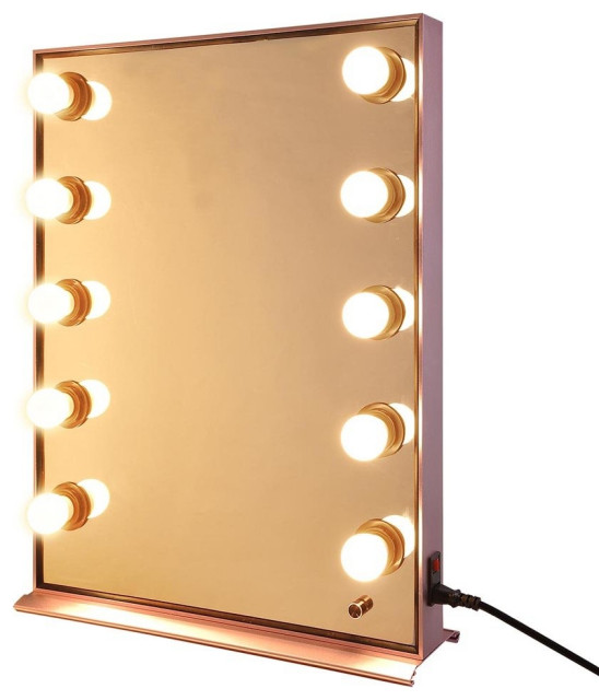 Byootique Lighted Hollywood Vanity Mirror 10pcs Dimmable LED Tabletop