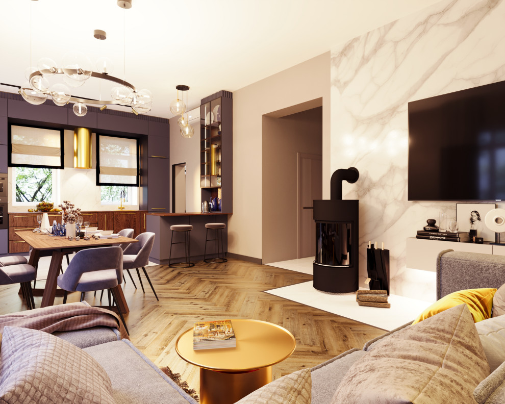 Кухня-гостиная в загородном доме