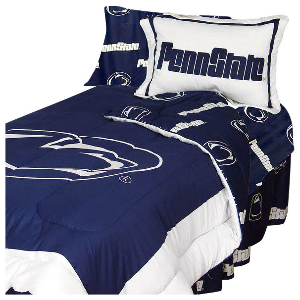 Ncaa Penn State Bedding Blue Cotton Collegiate Bed Contemporary Ncaa Penn State Lions Collegiate 7pc Blue King Bedding Set