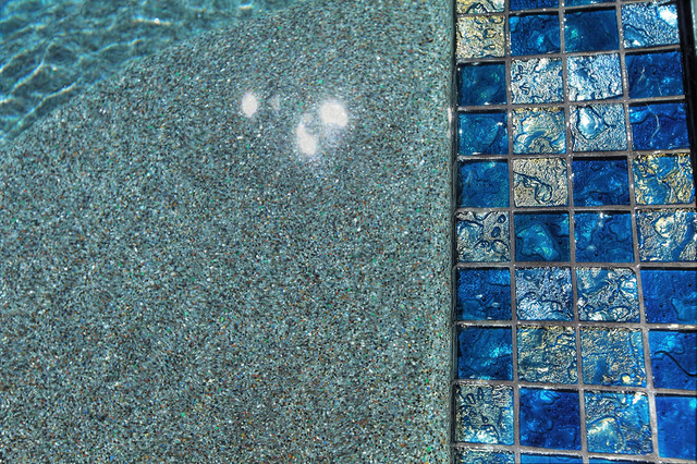 Steel Blue Iridescent Waterline Pool - Contemporary - Pool - San