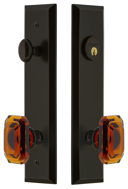 Fifth Avenue Tall Plate Complete Entry Set With Baguette Amber