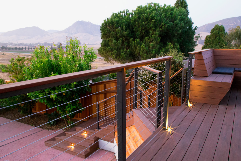 Mid-sized modern backyard deck in San Luis Obispo.
