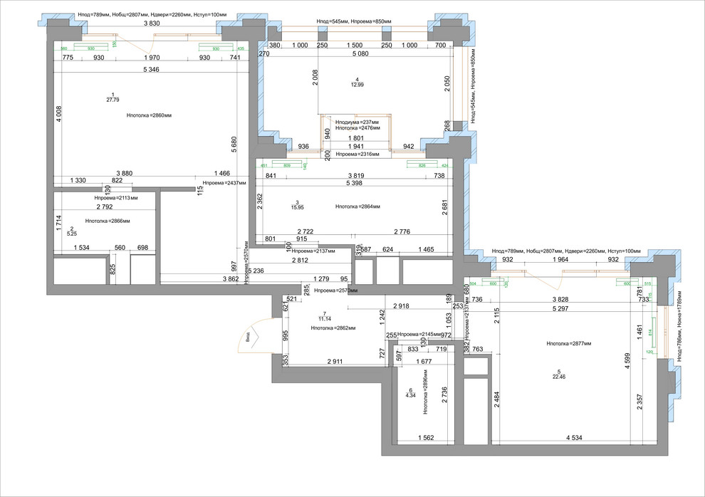 план помещения до реконструкции