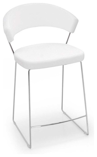 New York Counter Stool Leather Optic White New York Counter Stool Leather Optic White