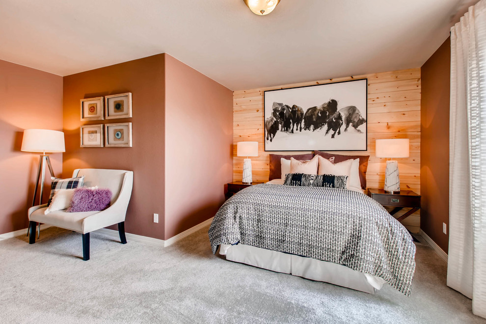 Mountain style home design photo in Denver
