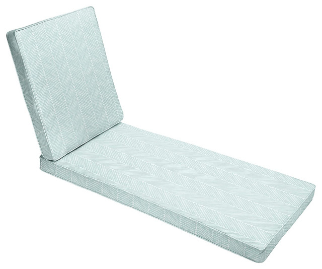 Outdoor Chaise Lounge Cushion, Hinged Design With Removable Covers