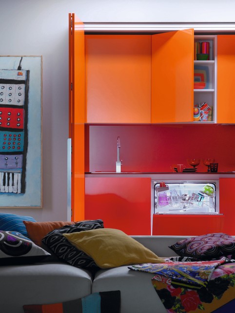 Hidden kitchen for small apartment eclectic-kitchen
