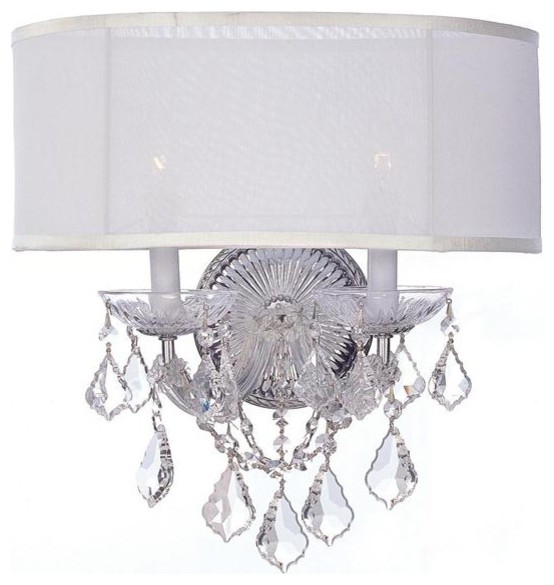 Crystorama 4482-CH-SMW-CL-MWP Brentwood Sconce Draped in Hand Cut Crystal