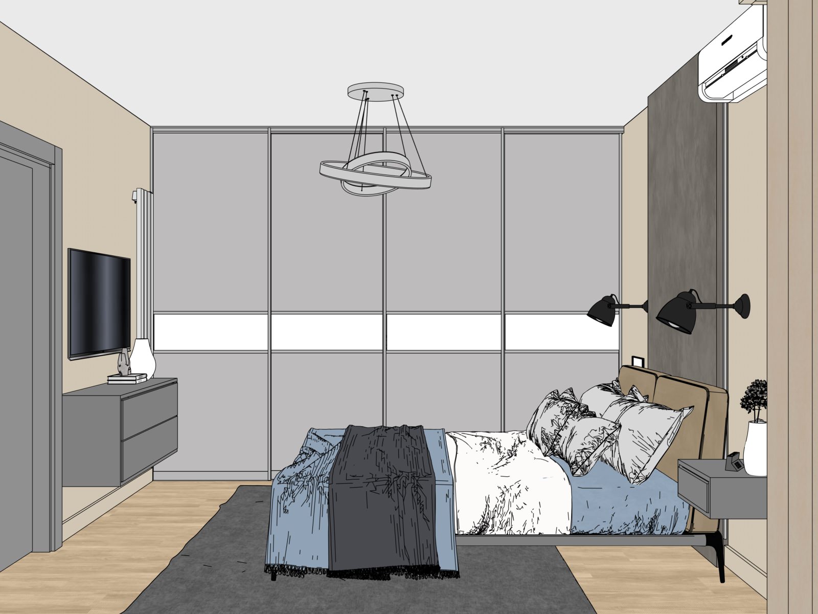 Спальня в частном доме