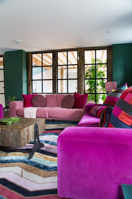 Colourful Living Room - Tenterden Oast industriell-vardagsrum