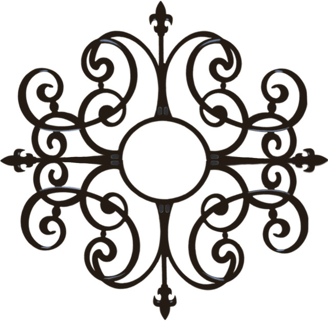 Paige Faux Iron Ceiling And Wall Medallion Black Iron 60 X60