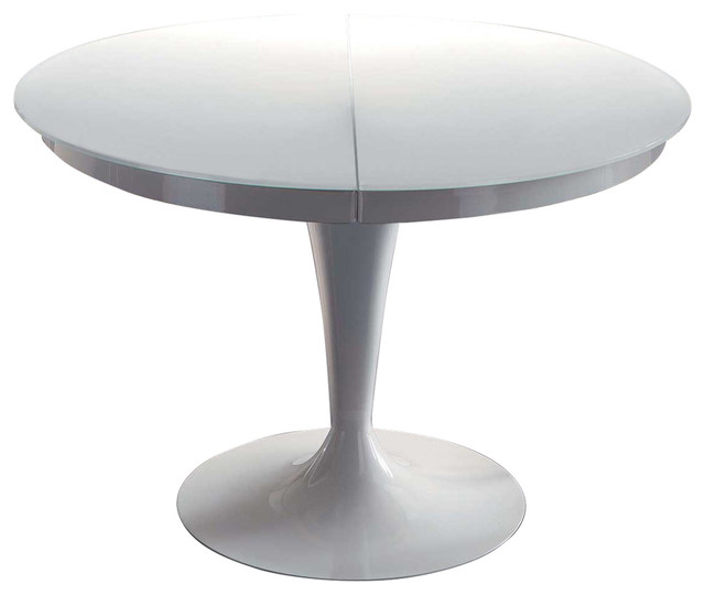 extendable round glass table