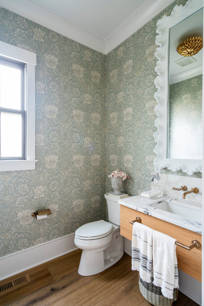 Inspiration for a transitional powder room in Charlotte.