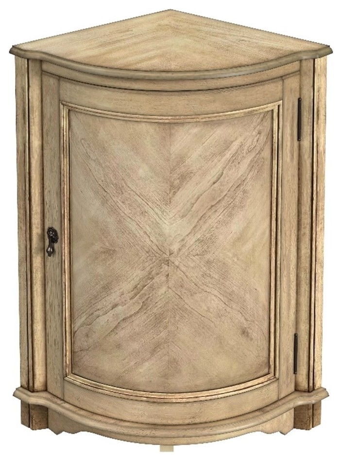 Bowery Hill Traditional Wooden Corner Accent Beige