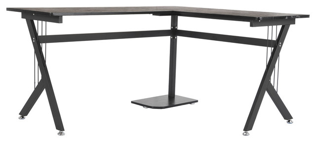 Homcom L Shaped Office Workstation Computer Desk Black Homcom L Shaped Office Workstation Computer Desk Black