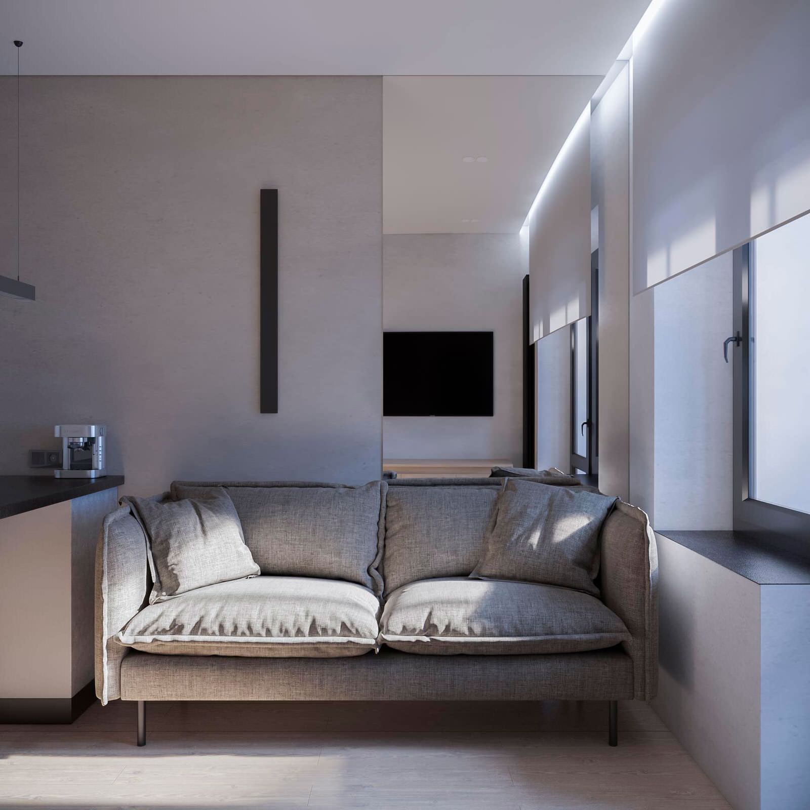 Дизайн студии для молодого человека ЖК БРУСИЛОВО Тверь