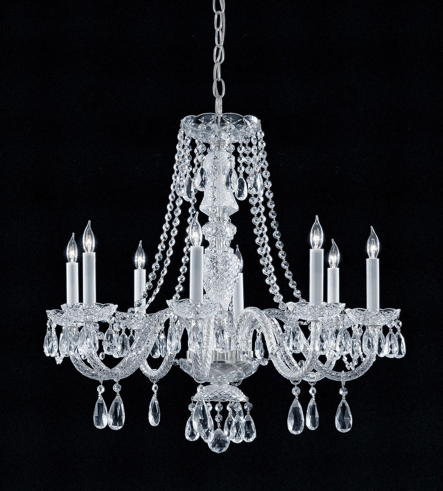 Crystorama 5048-CH-CL-MWP Traditional Crystal 8 Light Chandeliers in Polished Ch