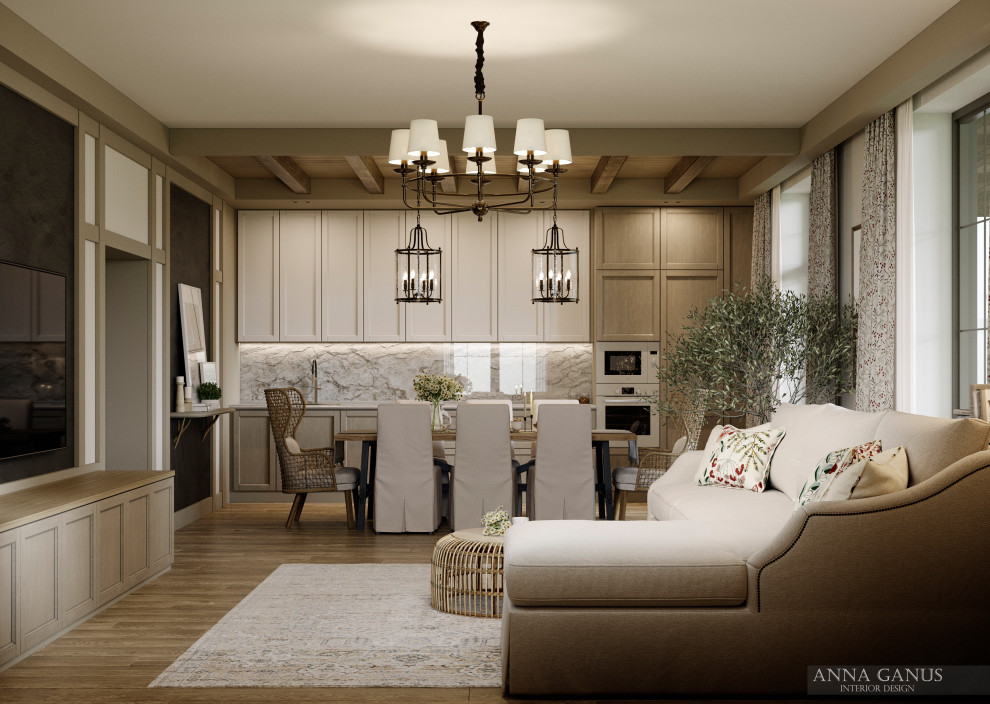 Домик в деревне в природных оттенках.