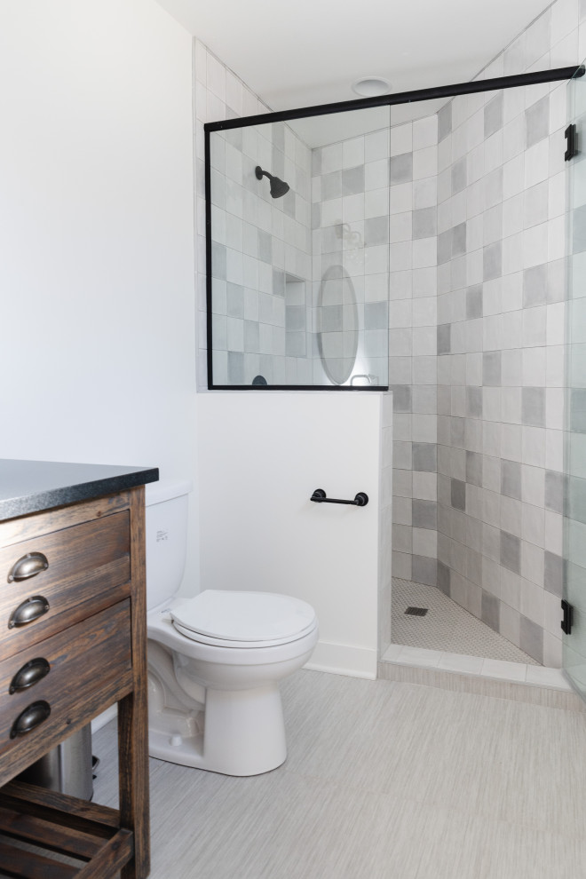 Inspiration for a transitional bathroom remodel in Omaha