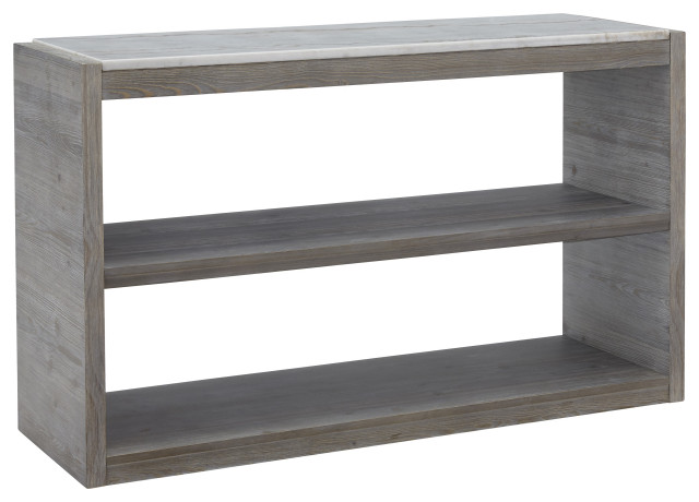 Moonbeam Marble Top Sofa/Console Table in Moonlit Gray
