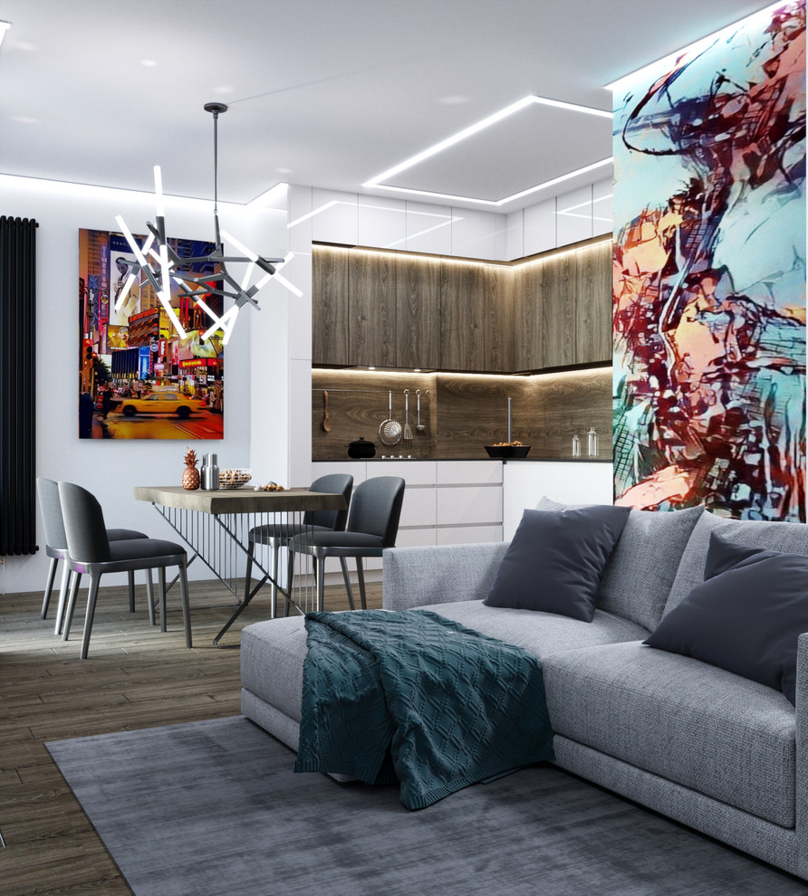 Дизайн интерьер квартиры в современном стиле (минимализм+лофт)