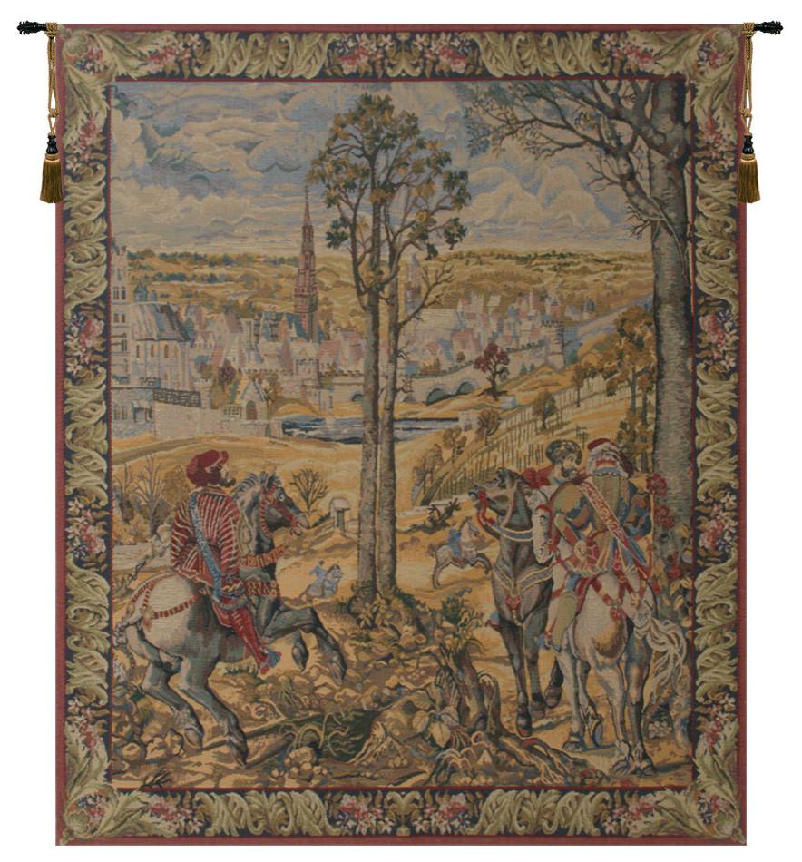 Old Brussels Flanders Vertical Belgian Wall Tapestry Traditional
