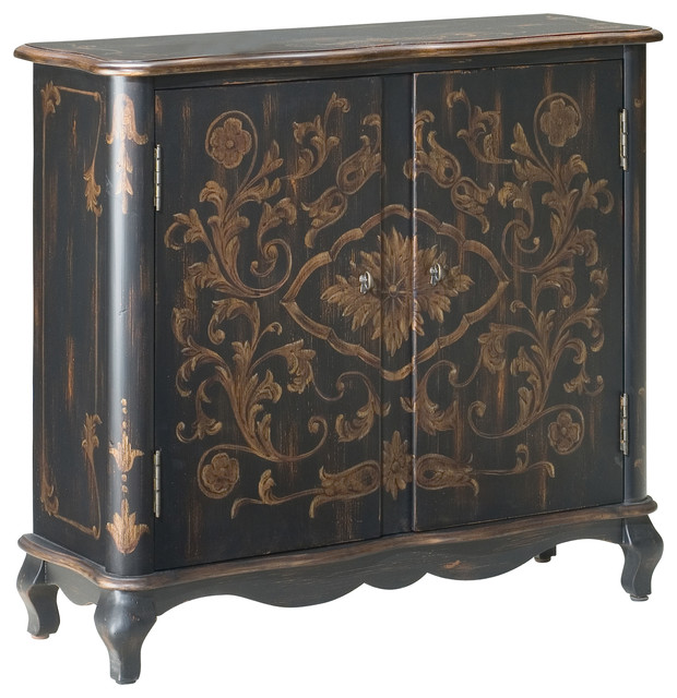 Butler Leyden European Black Painted Console Traditional