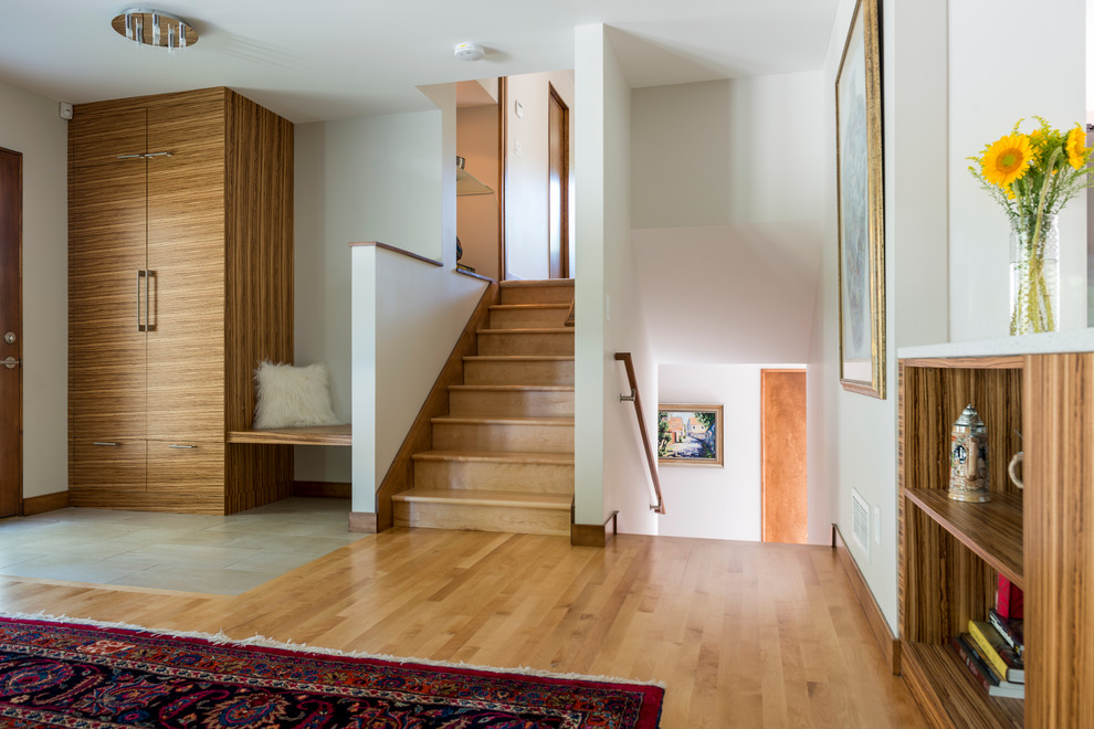 Example of a transitional entryway design in Minneapolis