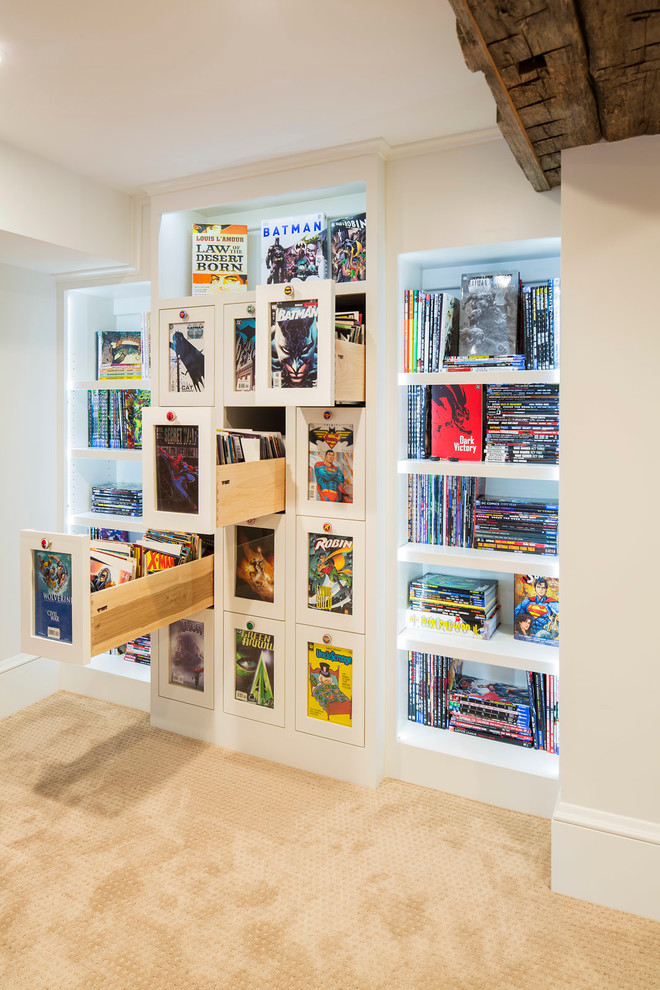 Arts and crafts basement photo in Minneapolis