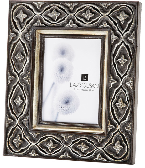 Ornate Silver 5 x 7-Inch Hand Carved Frame