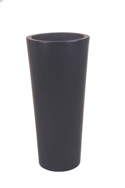 Matte Black Tiburon Planter, 18