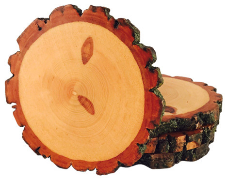 Rare Black Walnut Tree Wood Coasters with Bark 4-Pack