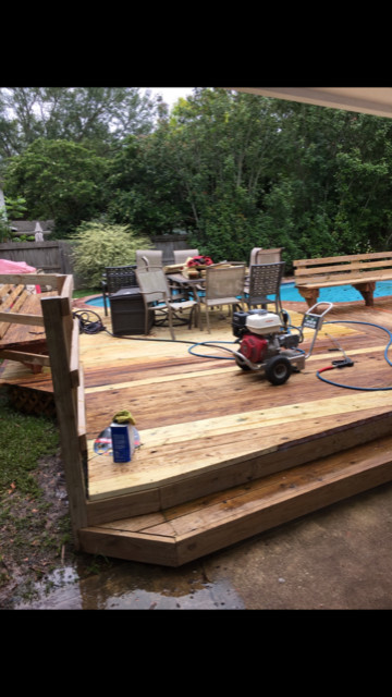 Deck Stain Pressure Washed