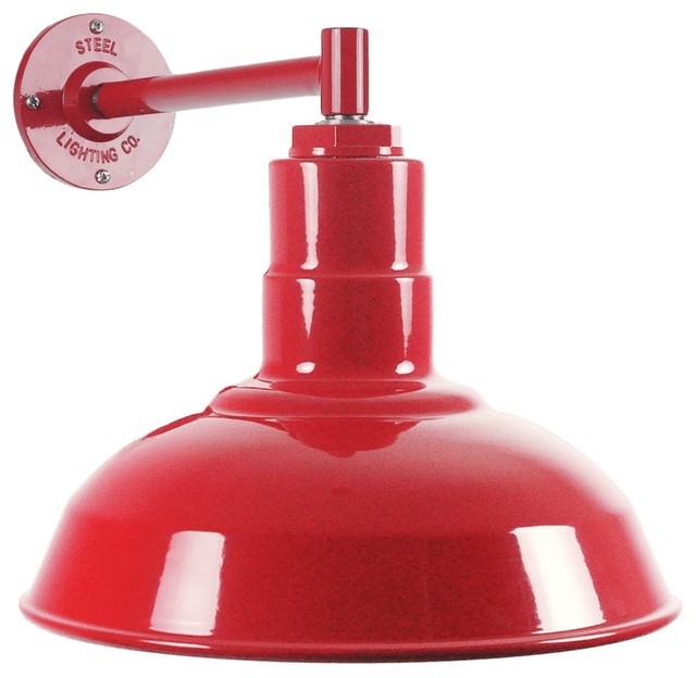 The Westchester Industrial Barn Light - Short and Compact, Red