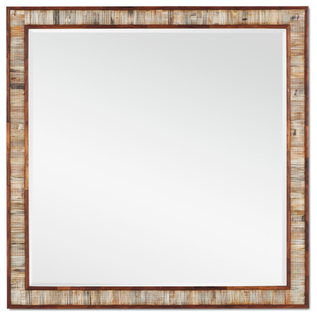 Hyson large square mirror rustic wall mirrors by buildcom houzz