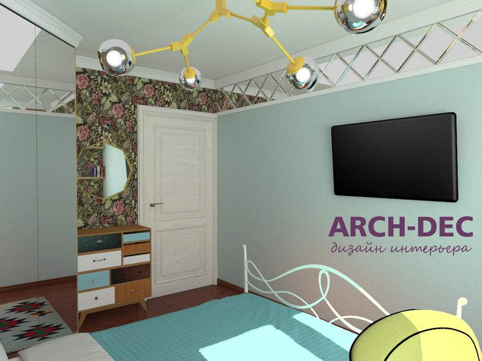 Спальня-кабинет в африканском-современном стиле.