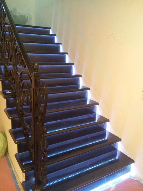 LED Strip Installations - Traditional - Staircase - Los Angeles - by BTEC  Entertainment Designs | Houzz AU