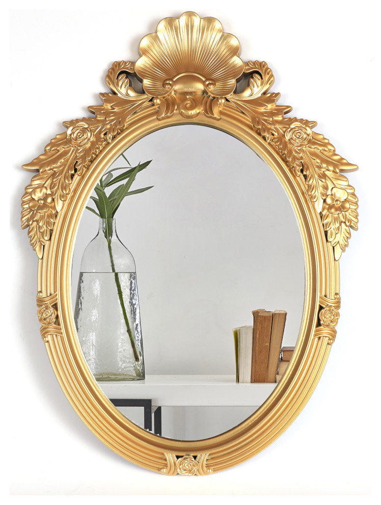 35"x26" Oval Gold Wall Mirror Victorian Bathroom Mirrors by Northwood Collection Inc. Houzz
