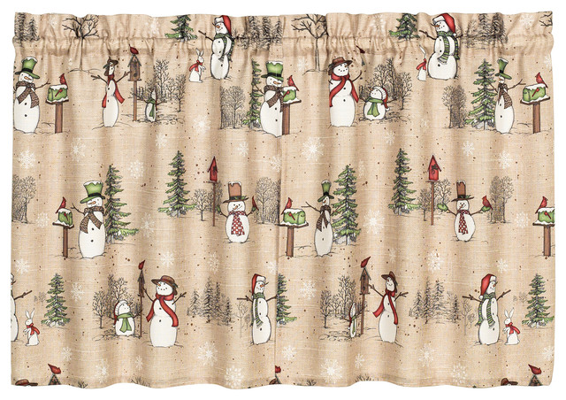 Snowman Land Rustic Curtains By Saturday Knight Limited