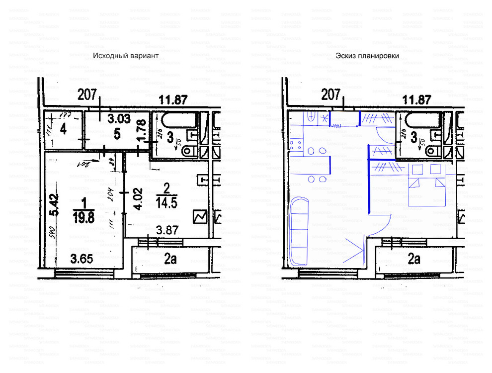 Идеи перепланировки для однокомнатных квартир