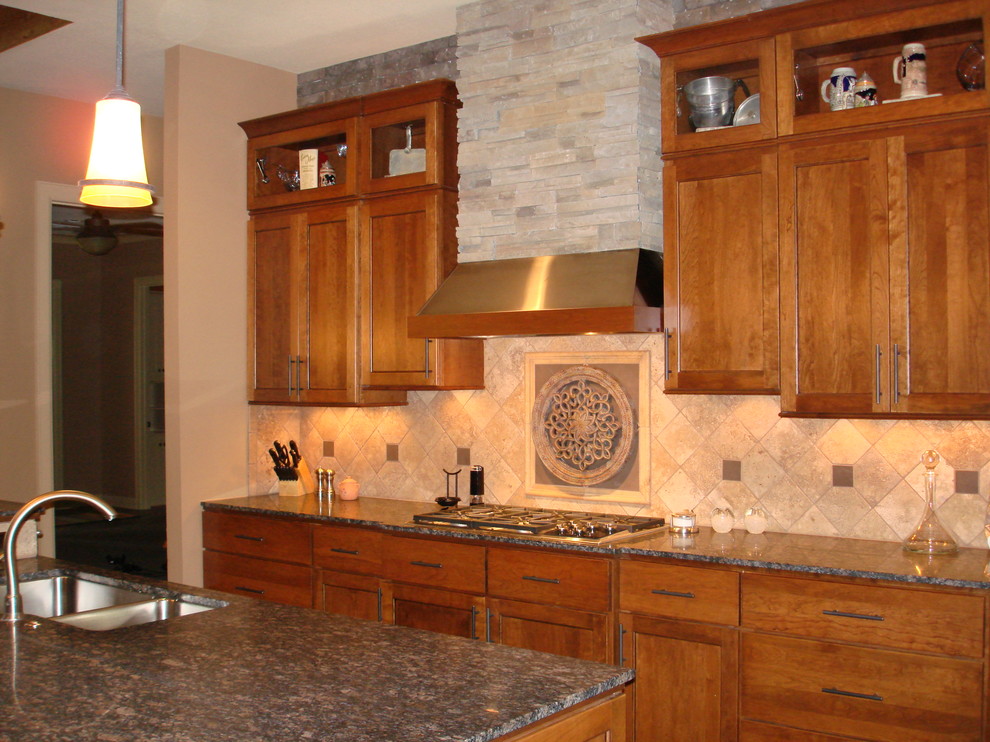 Example of a transitional kitchen design in Houston